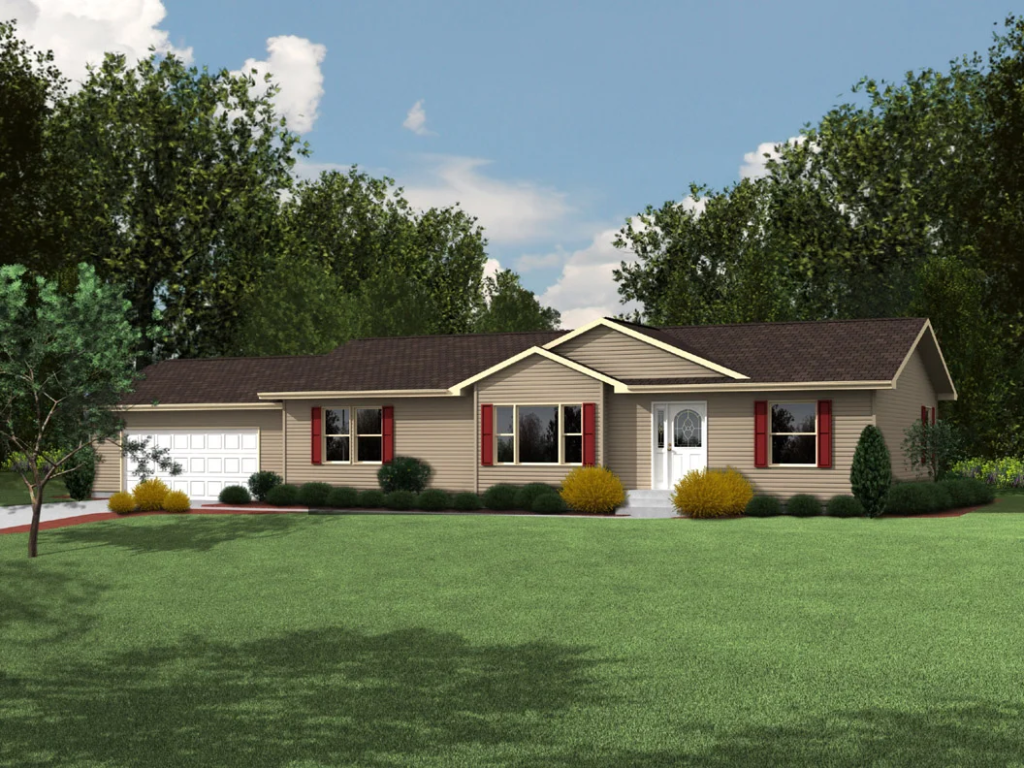 Exterior view of a single wide mobile home