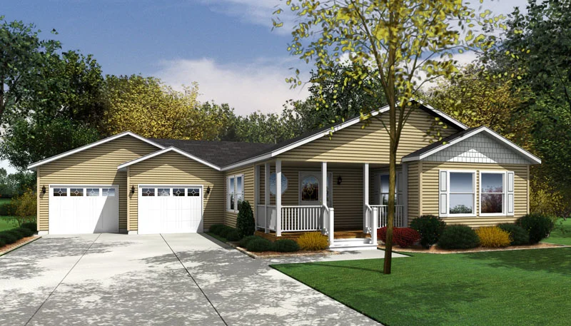 Exterior view of a custom modular home