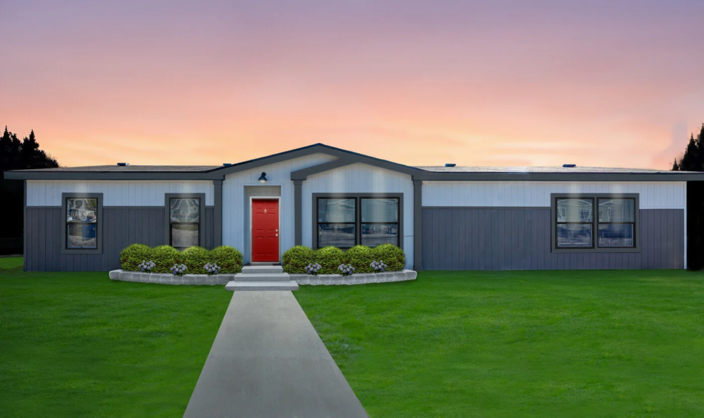 A long shot of a vacation modular home