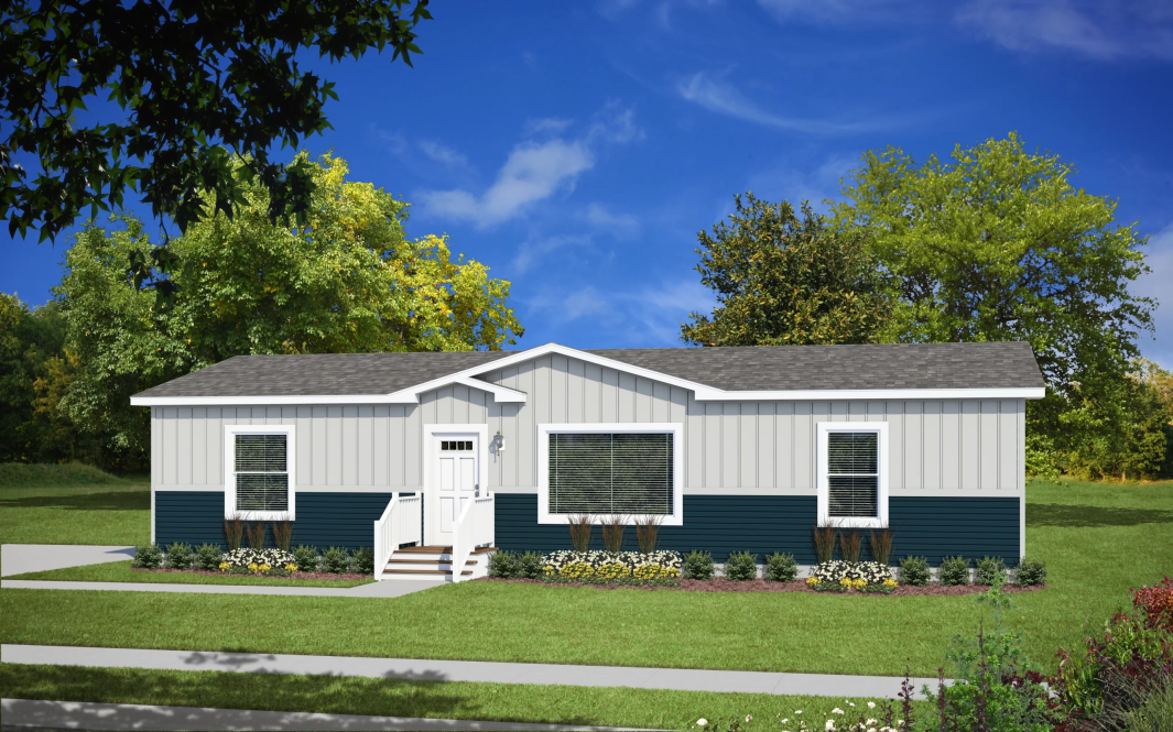 a daylight view of a newly installed manufactured home in Colorado Springs