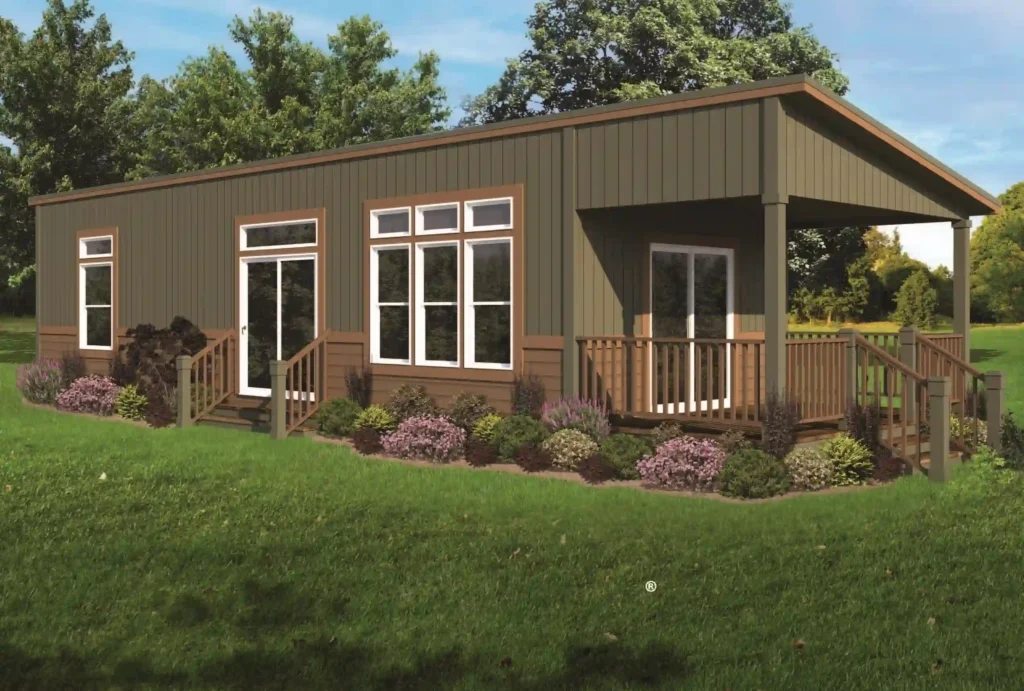 a modern newly installed mobile home in Denver