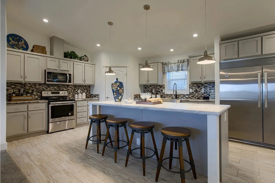 The Cortland modular home kitchen with 3 bedrooms and an open living layout