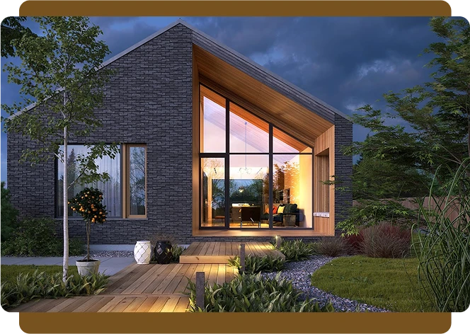 Spacious living area inside a double-wide mobile home