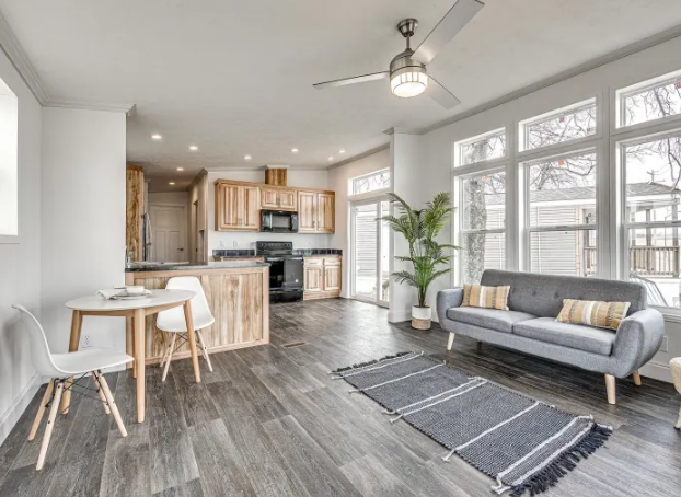 A modern interior of a manufactured house