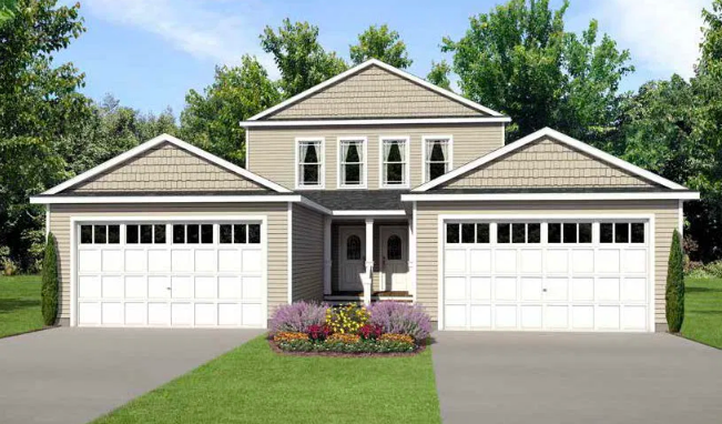 A triple-wide mobile house