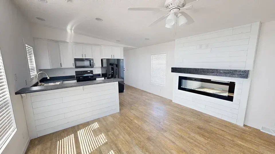 This photo shows the inside of a cottage.